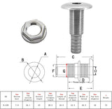 1/2 Stainless Steel Thru-Hull ，Barbed Standard — view 4