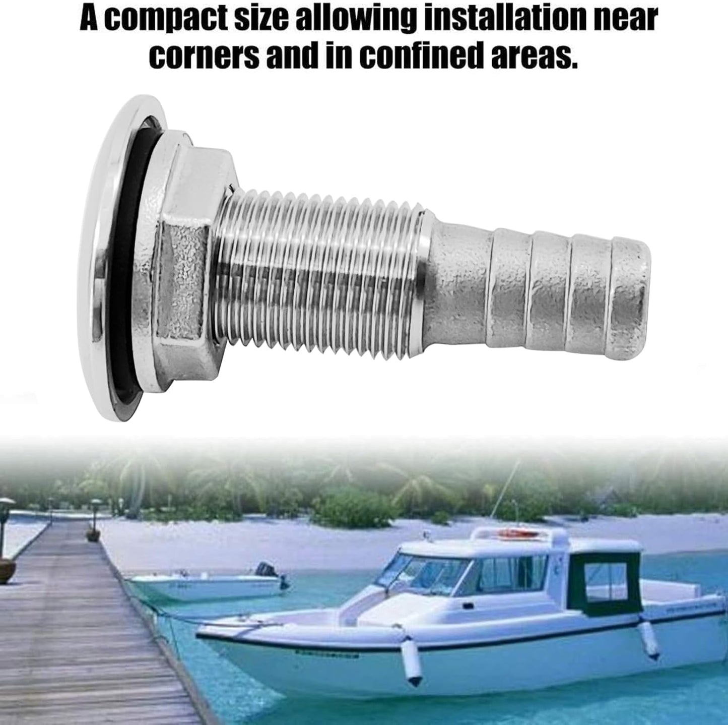 1/2 Stainless Steel Thru-Hull ，Barbed Standard — view 6