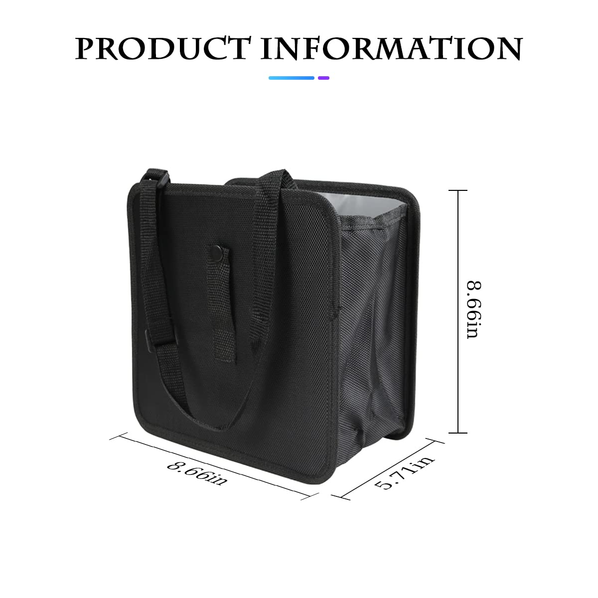 Foldable car trash can 1.85 gallon — view 3