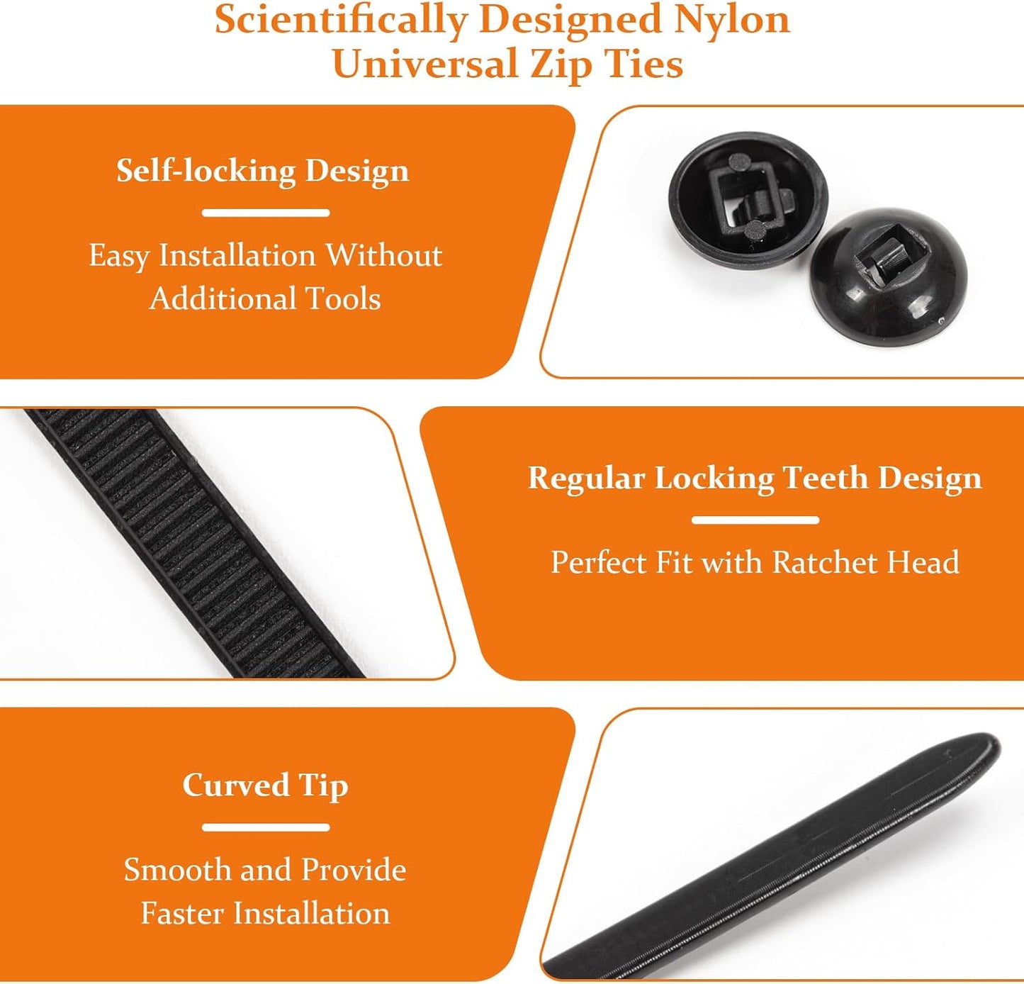 Nylon zip ties 100 piece — view 4