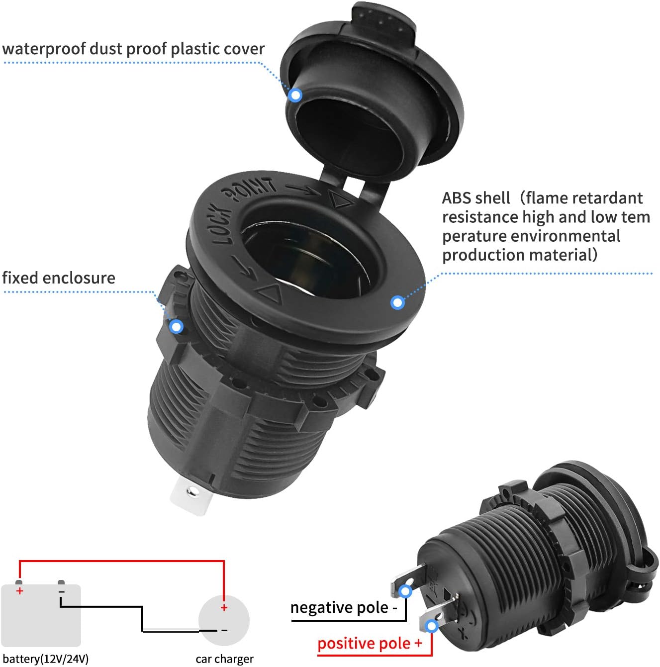 12V car cigarette lighter socket — view 3