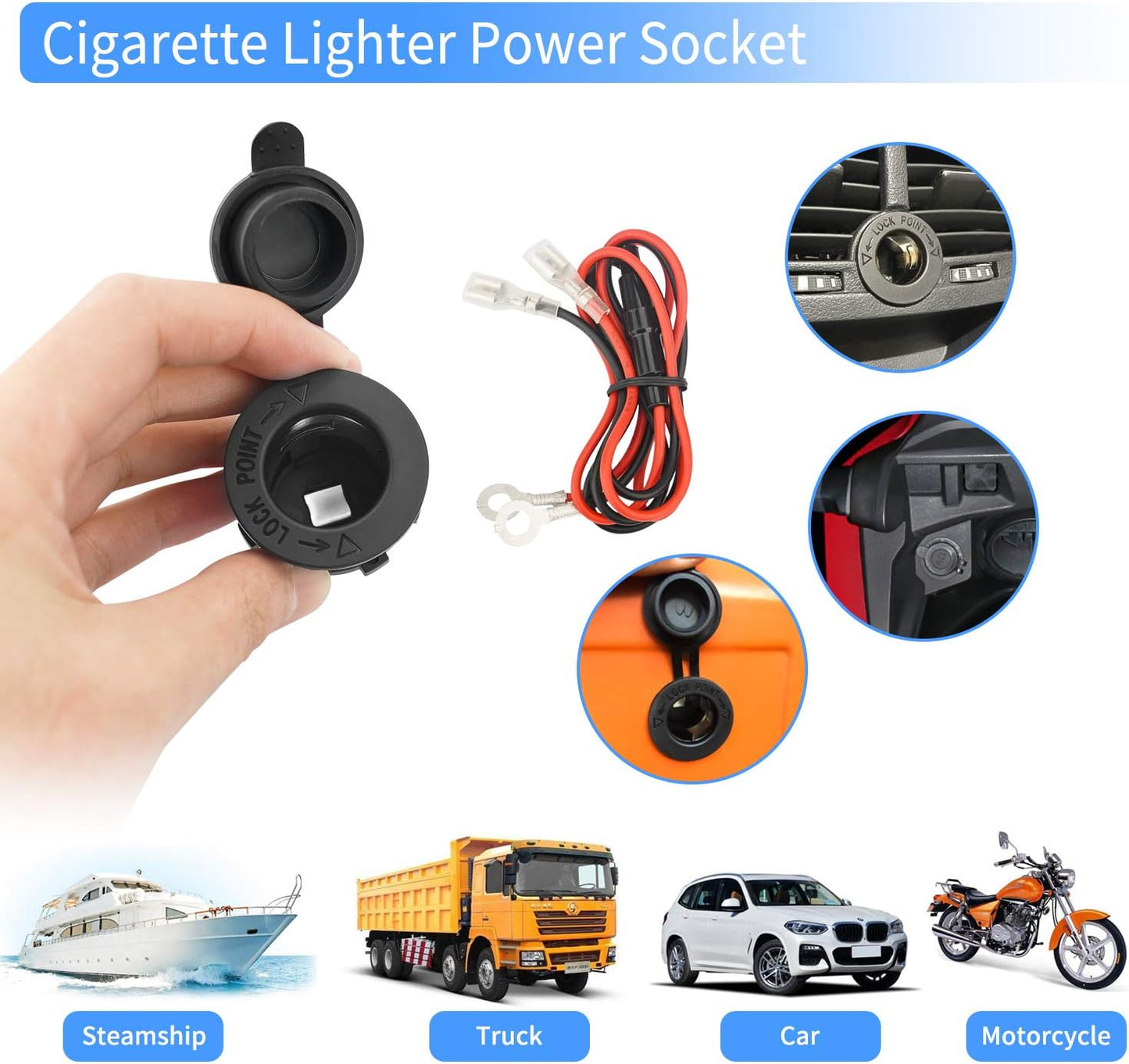 12V car cigarette lighter socket — view 6