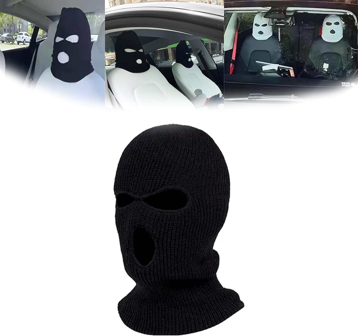 Funny face car headrest cover — view 2
