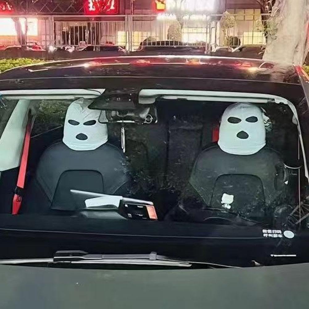 Funny face car headrest cover — view 5