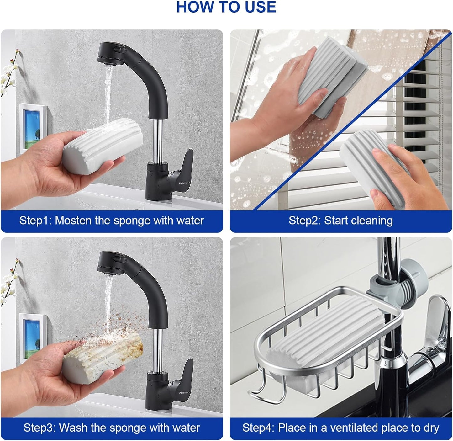 4-pack magic duster sponge brush — view 8