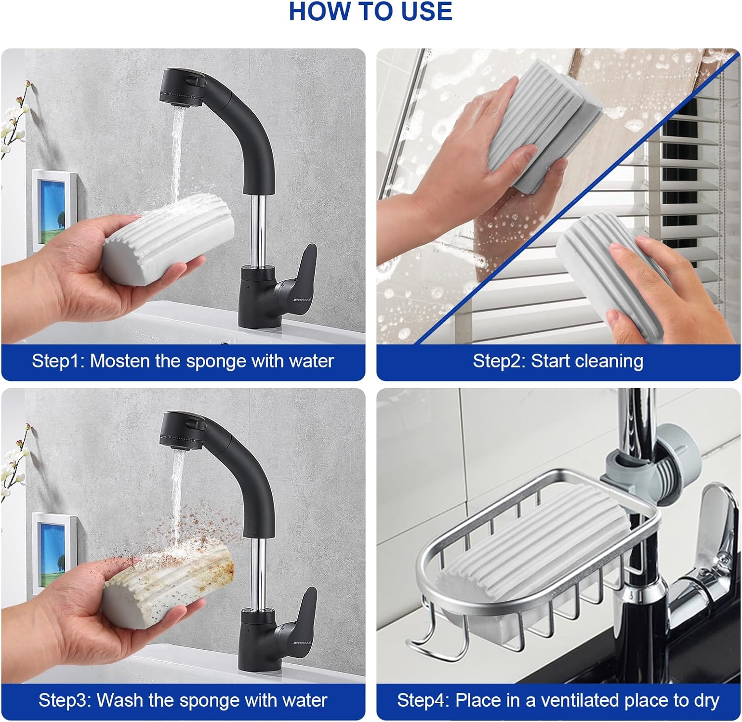 4-pack magic duster sponge brush — view 8