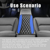 Leather car center console cover blue — view 8