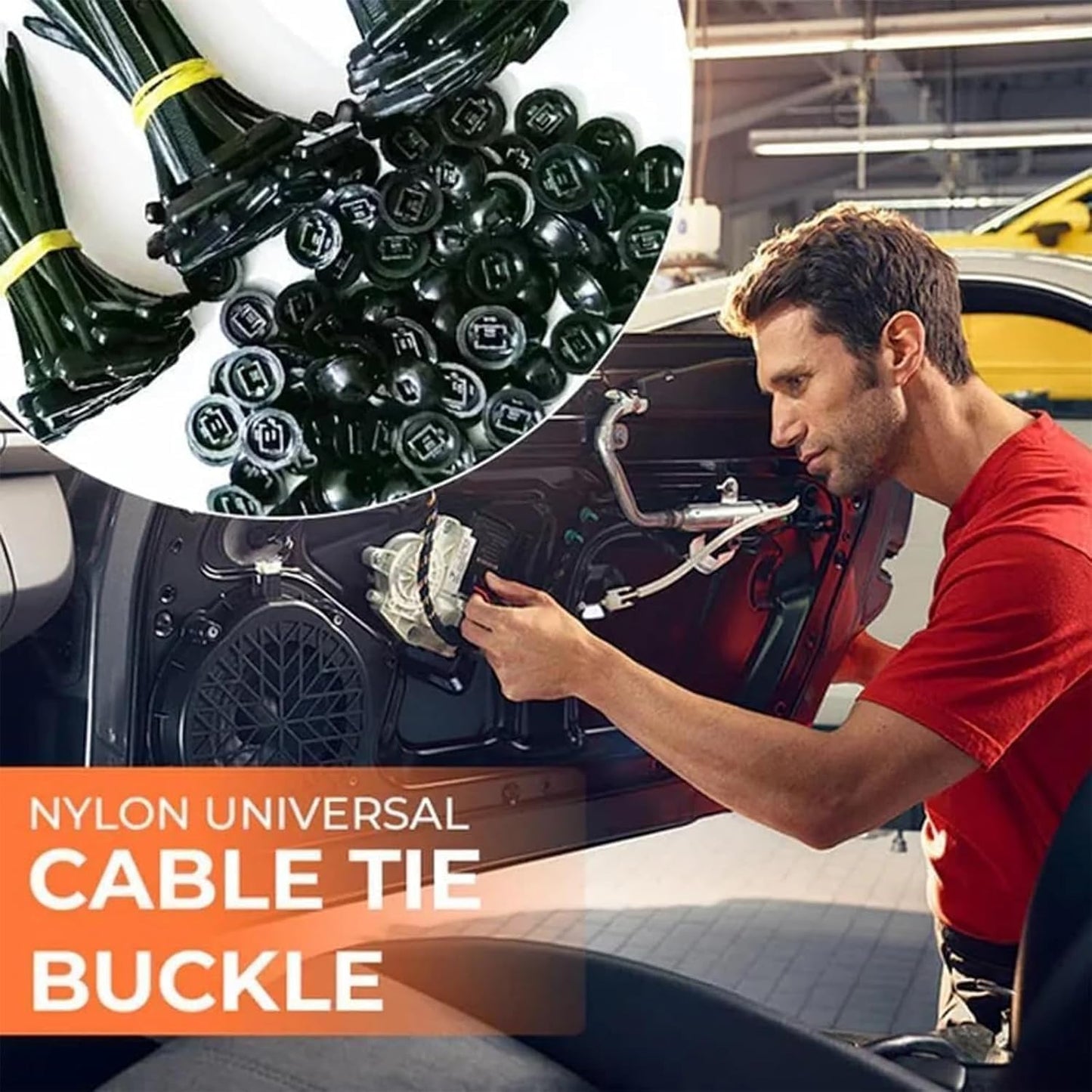 100 pcs nylon cable tie buckle — view 8