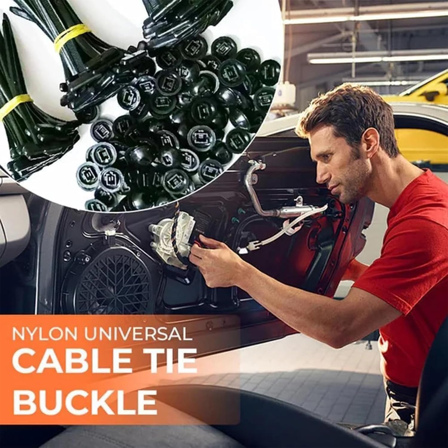 100 pcs nylon cable tie buckle — view 8