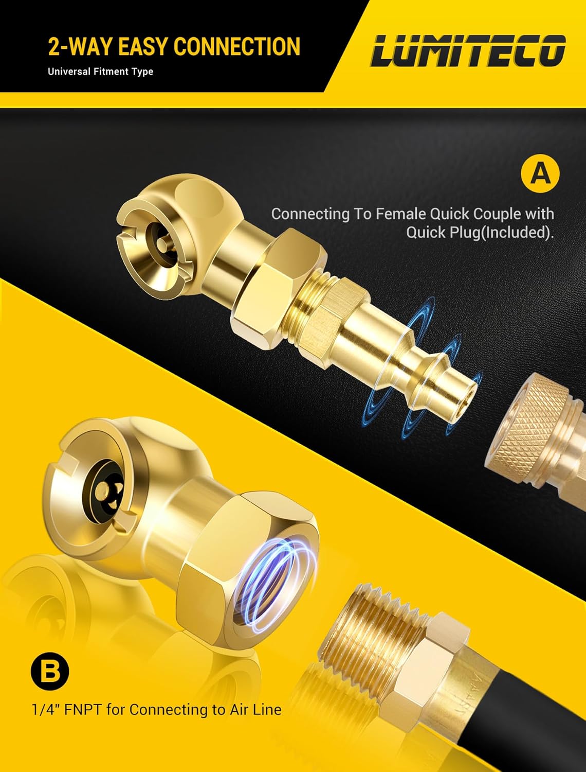 2 pack ball foot tyre air chuck — view 3