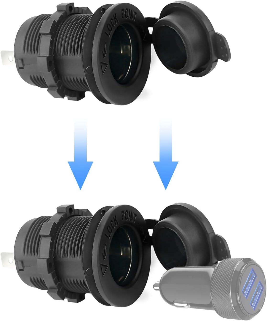 2 pcs 12V cigarette lighter socket — view 7