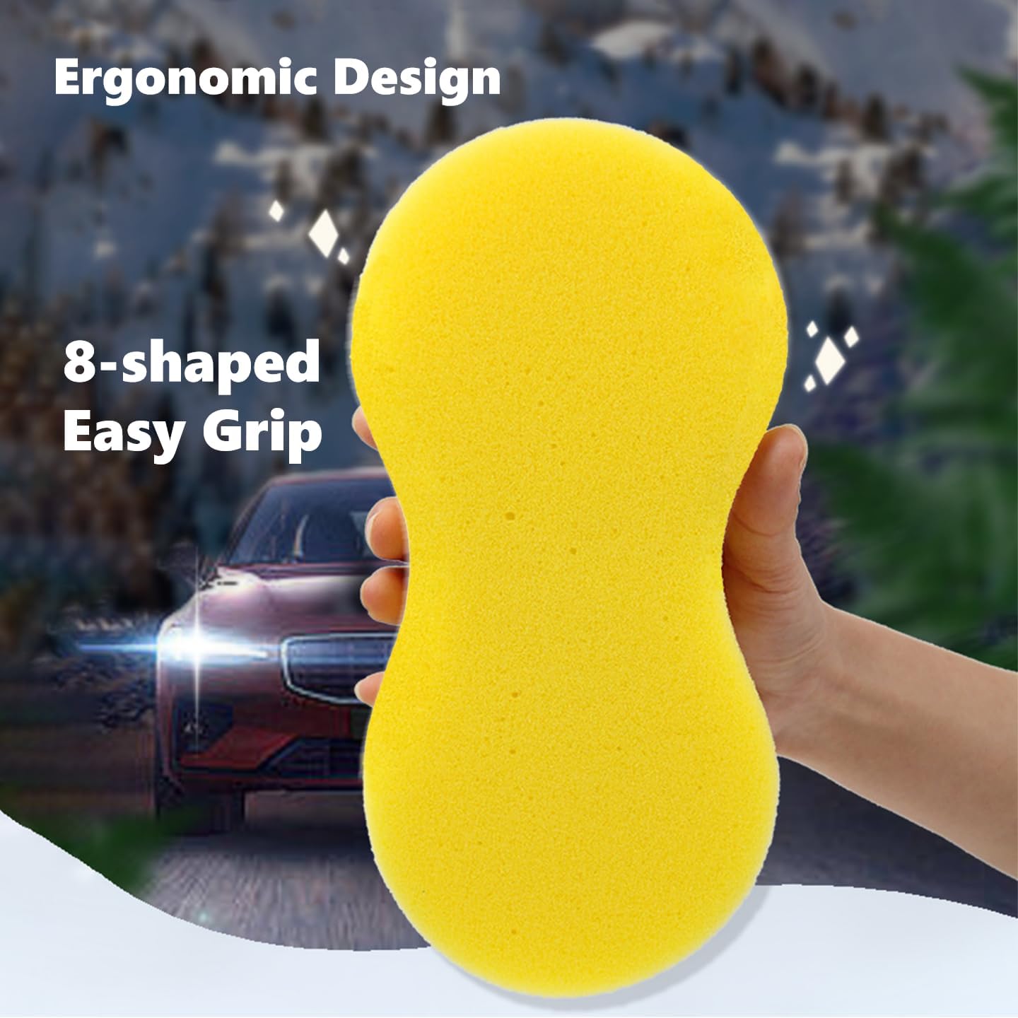 3 pack large car wash sponge — view 3