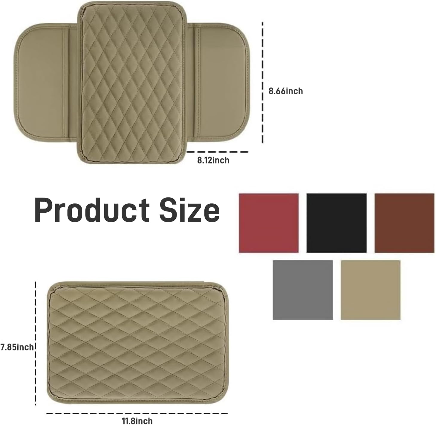 Thin leather car console cover — view 3