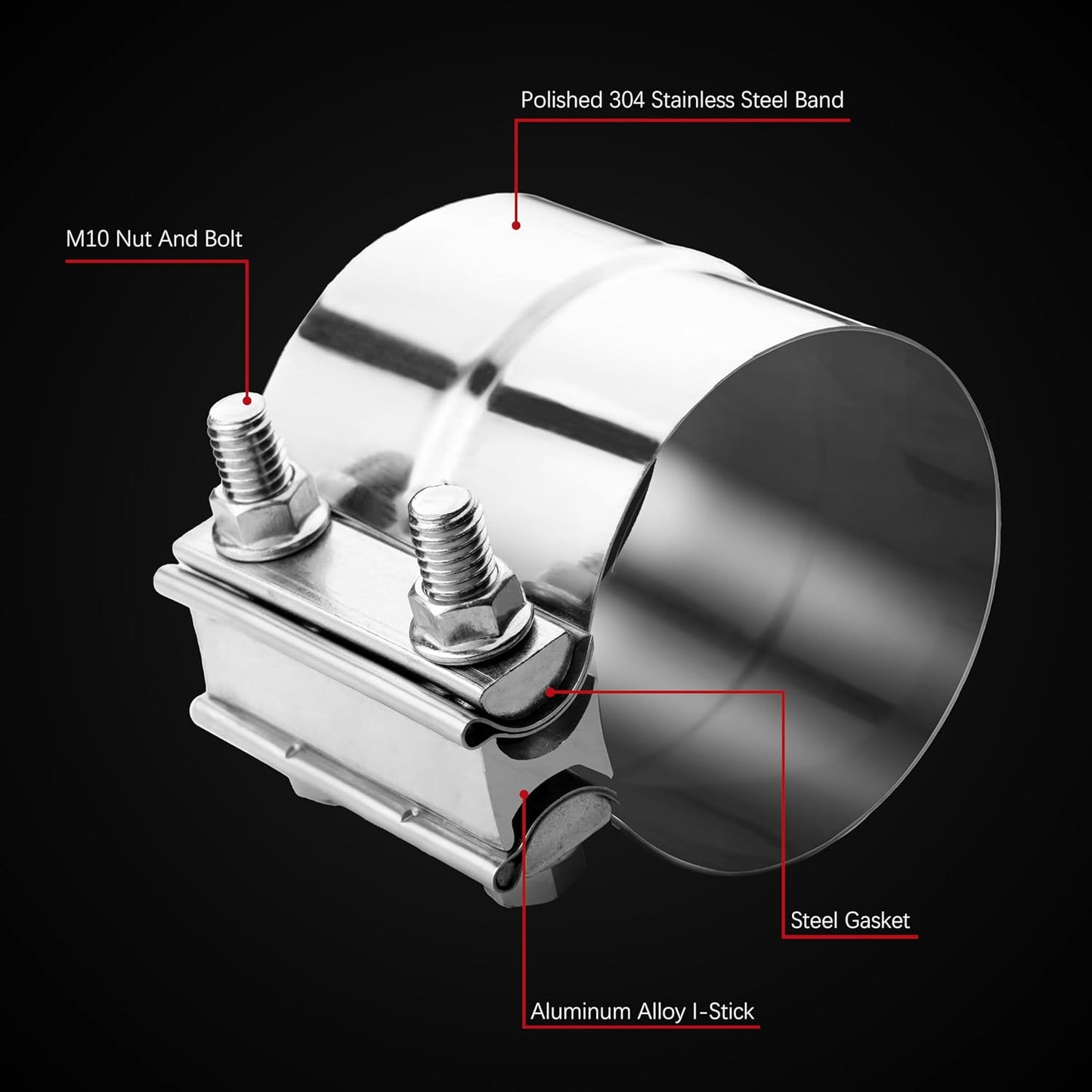 4 inch lap joint exhaust clamp 2-pack — view 4
