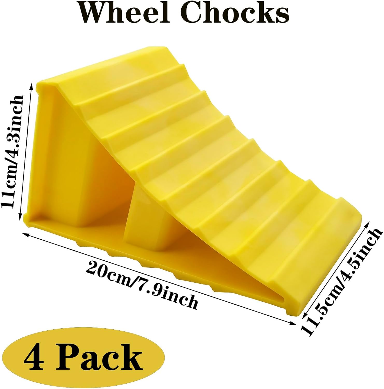 4 pack heavy duty wheel chocks — view 3