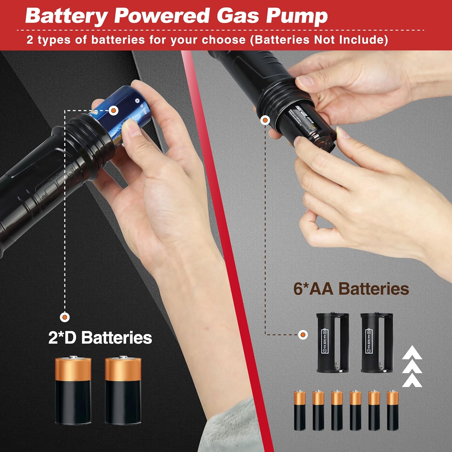 Portable battery fuel siphon pump — view 5