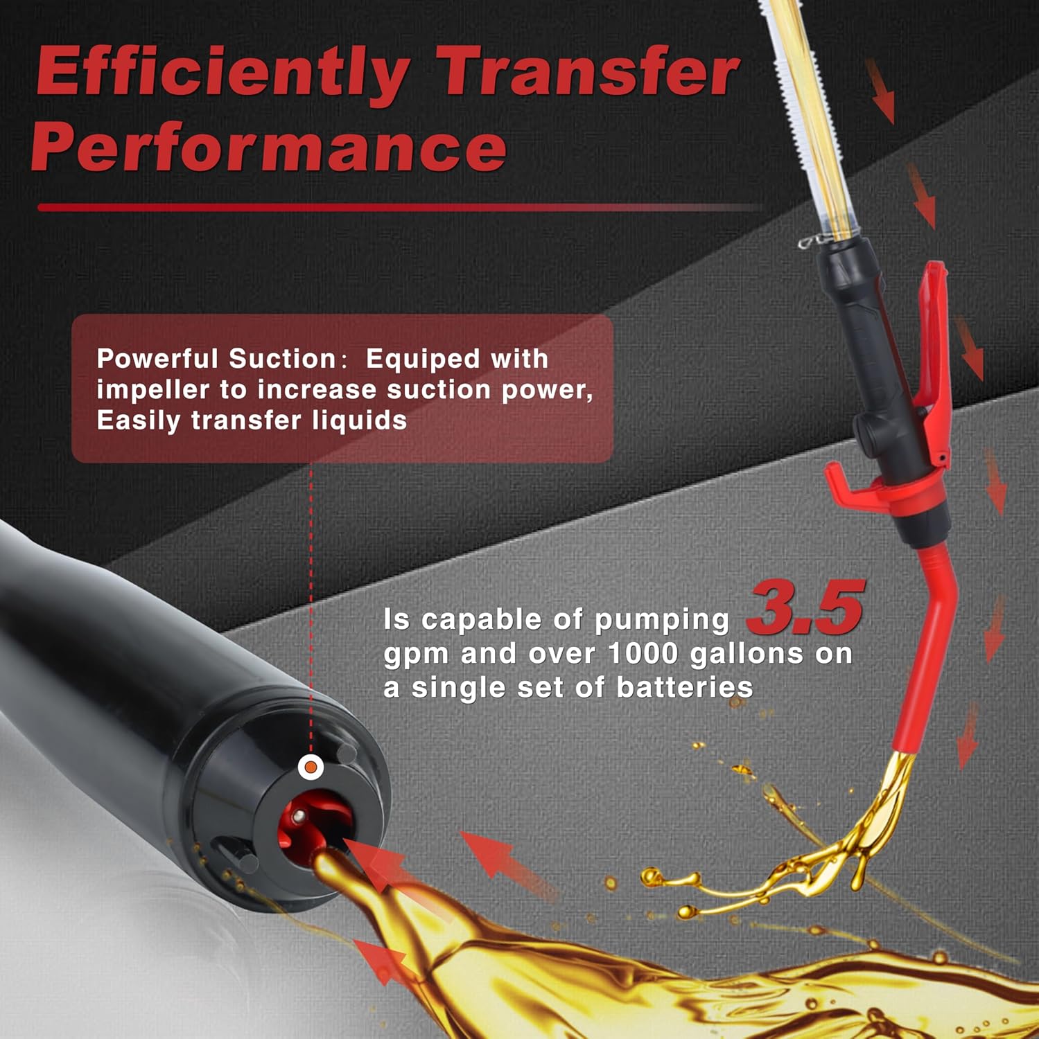 Portable battery fuel siphon pump — view 6
