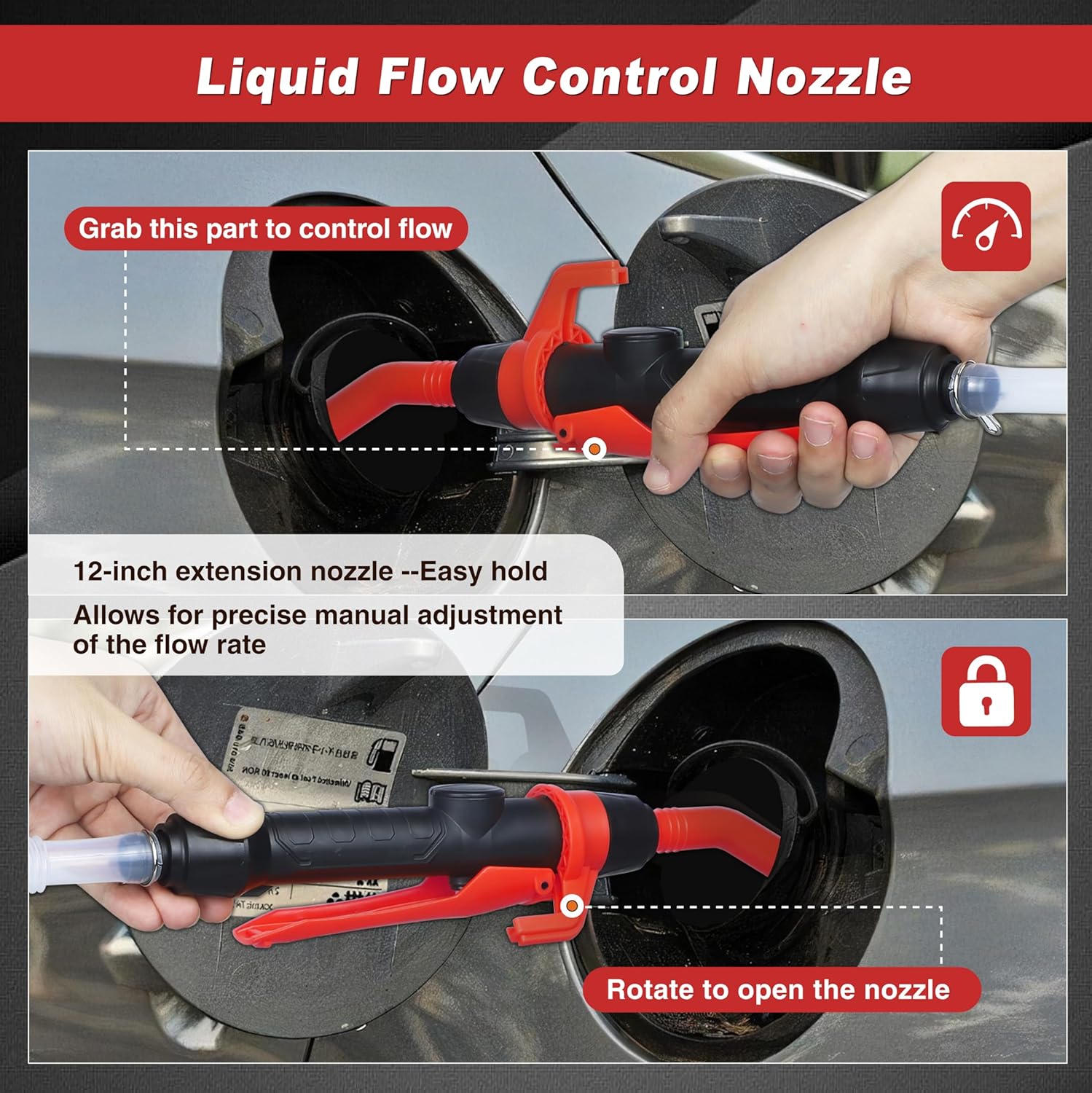 Portable battery fuel siphon pump — view 8