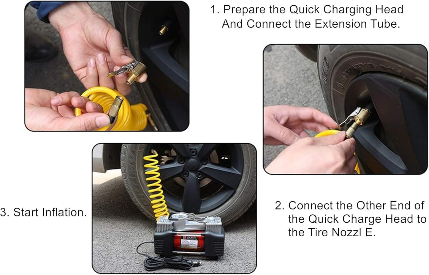 2 pack brass tyre air chuck clip — view 5