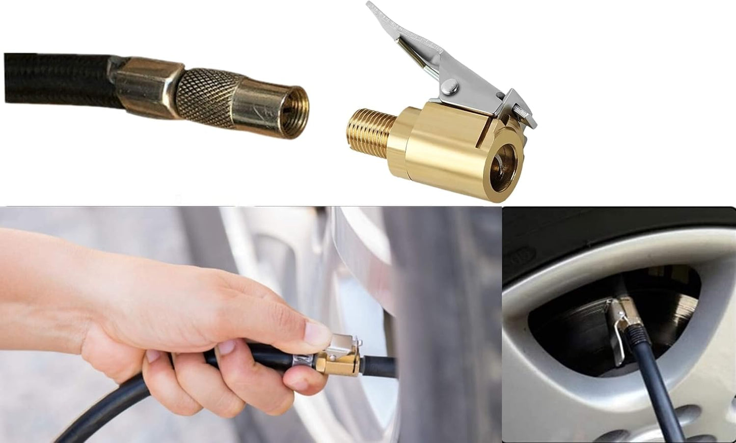 2 pack brass tyre air chuck clip — view 9