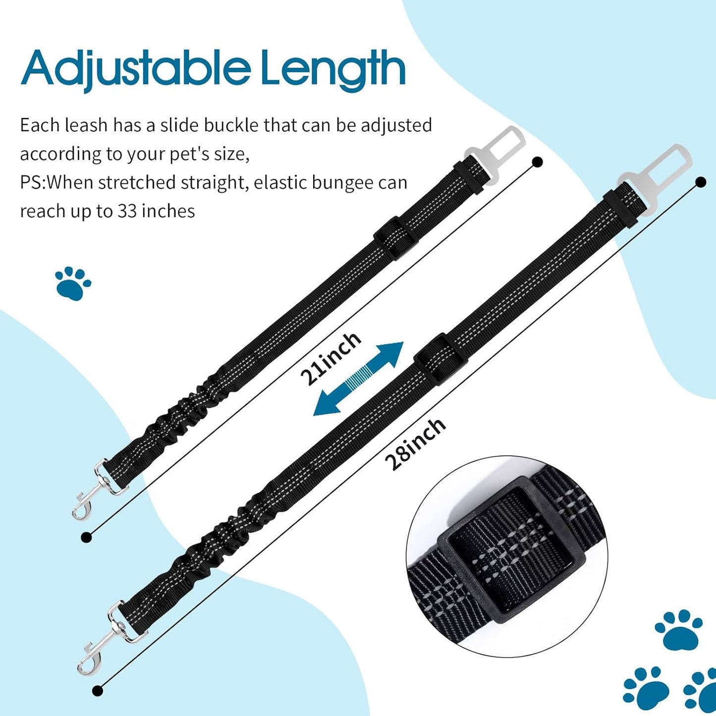 Adjustable dog car seat belt — view 5