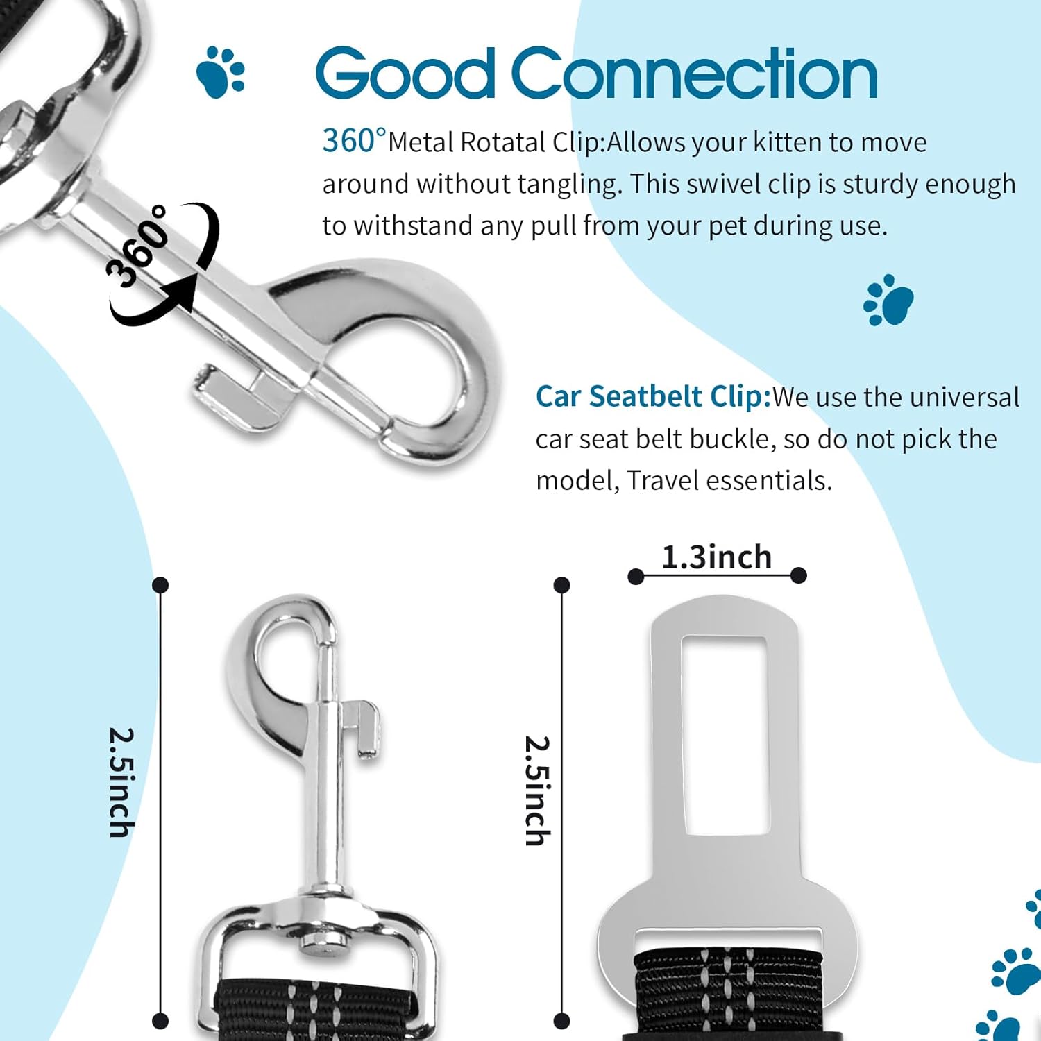 Adjustable dog car seat belt — view 6