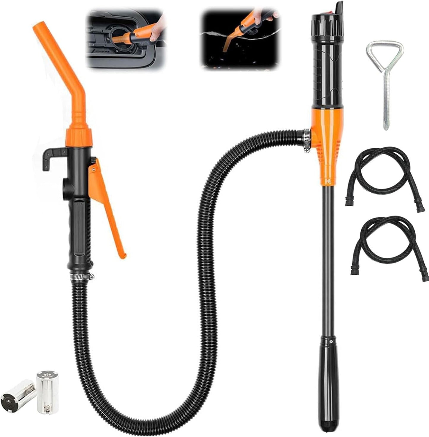 Portable battery fuel transfer pump — view 2
