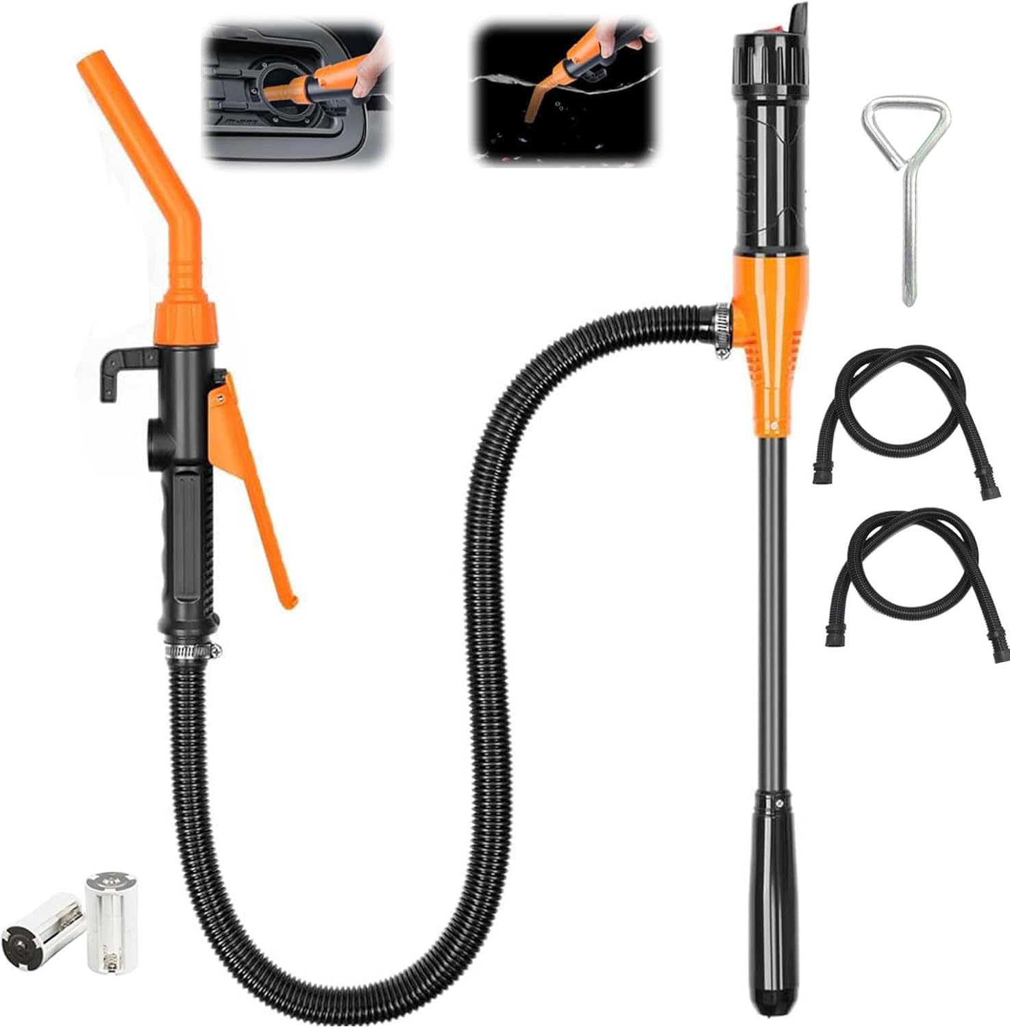 Portable battery fuel transfer pump — view 2