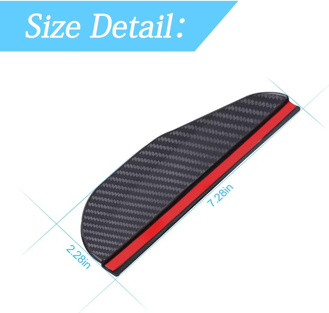 2 pcs car side mirror rain visor guards — view 3