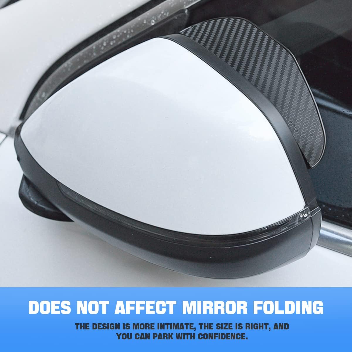 2 pcs car side mirror rain visor guards — view 4