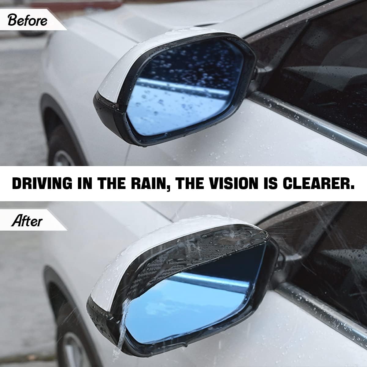 2 pcs car side mirror rain visor guards — view 6