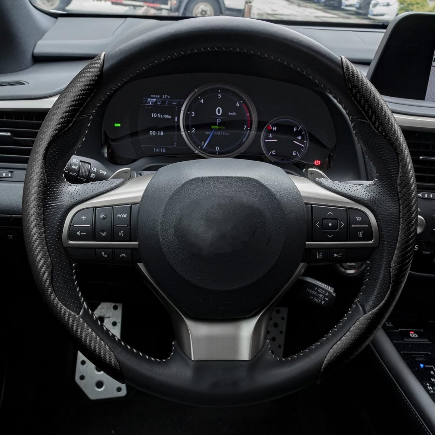 Carbon fibre car steering wheel cover — view 8
