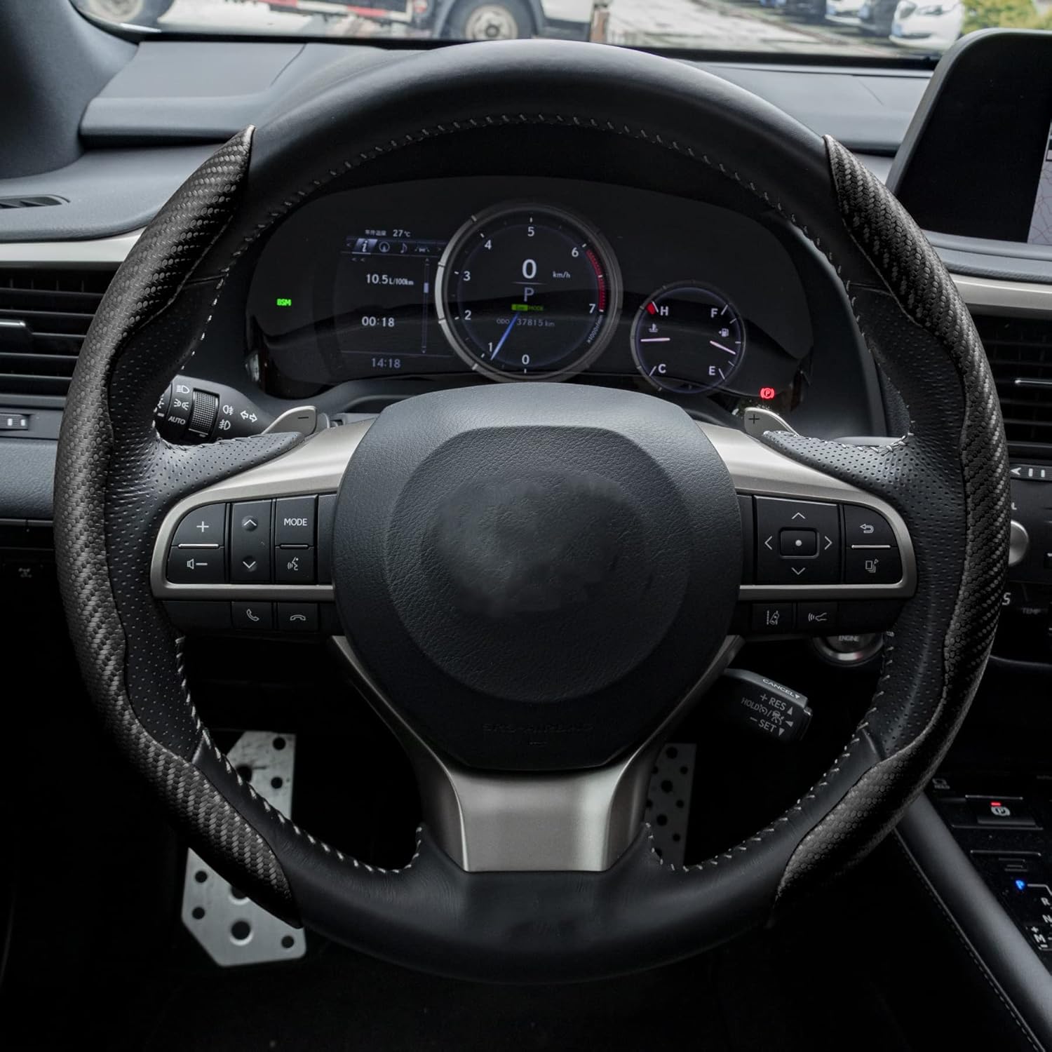 Carbon fibre car steering wheel cover — view 8