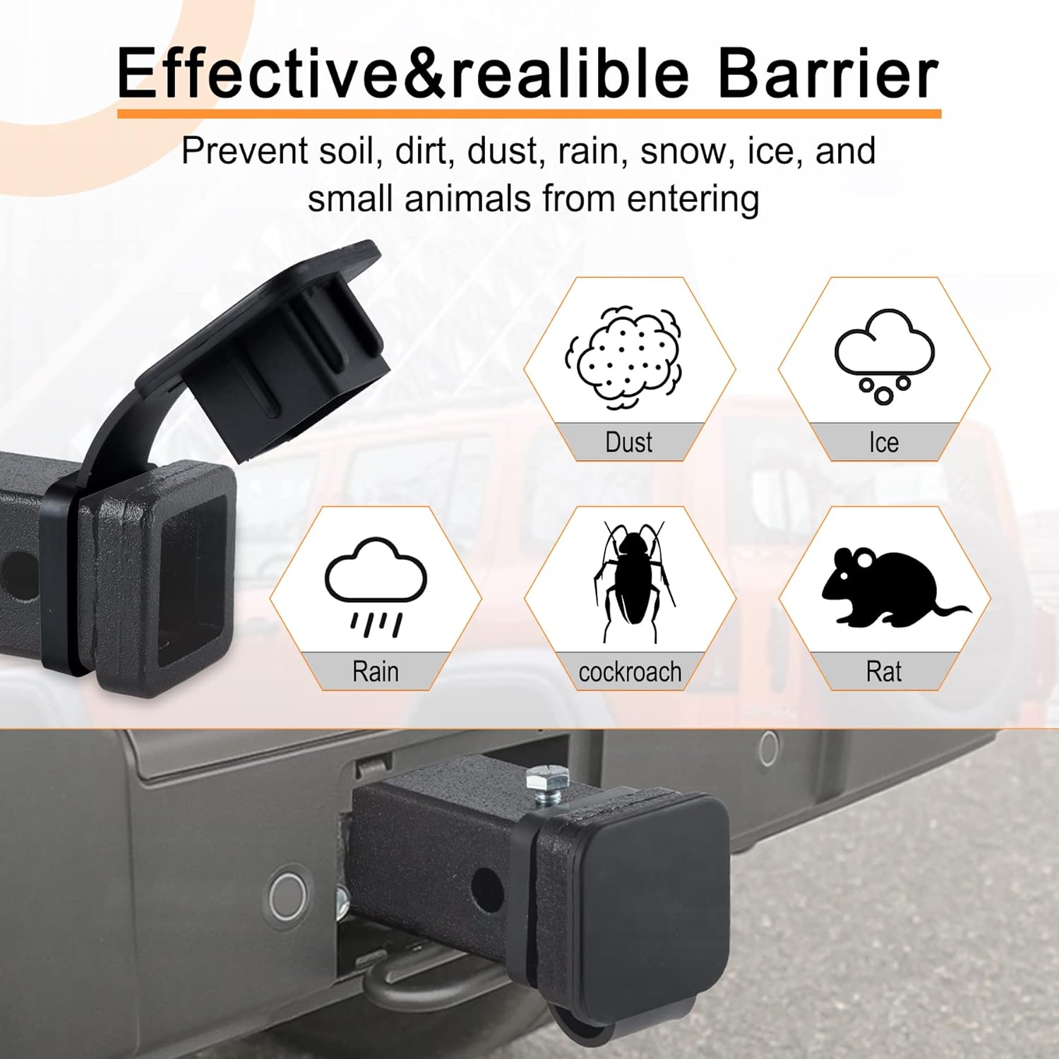2 inch trailer hitch cover plug — view 5