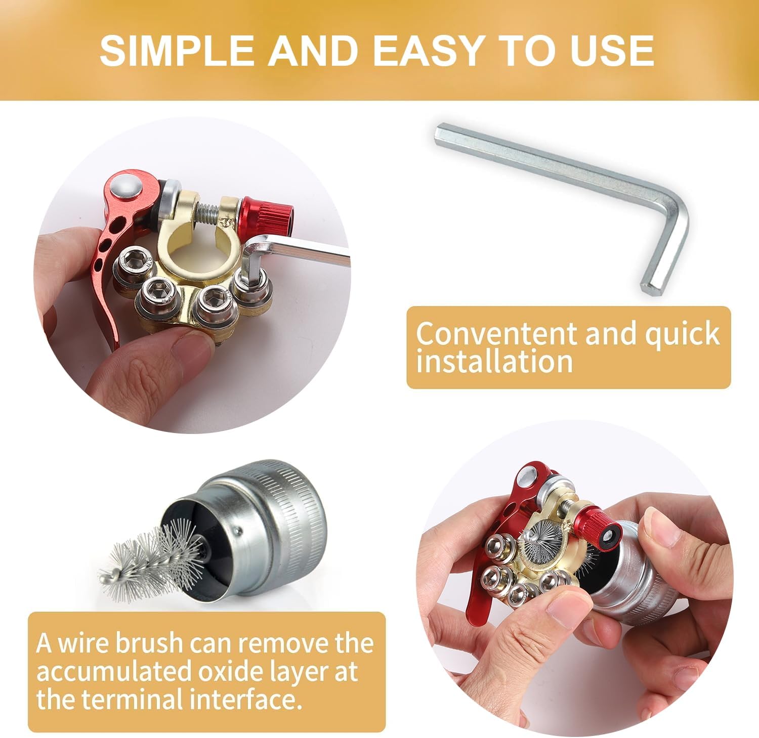 4-way car battery terminal connector — view 5