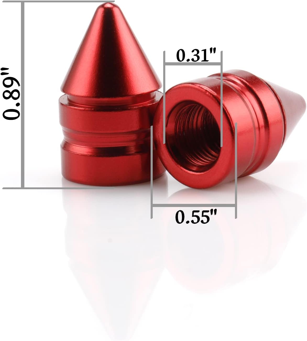 4 pcs aluminium tyre valve caps — view 3