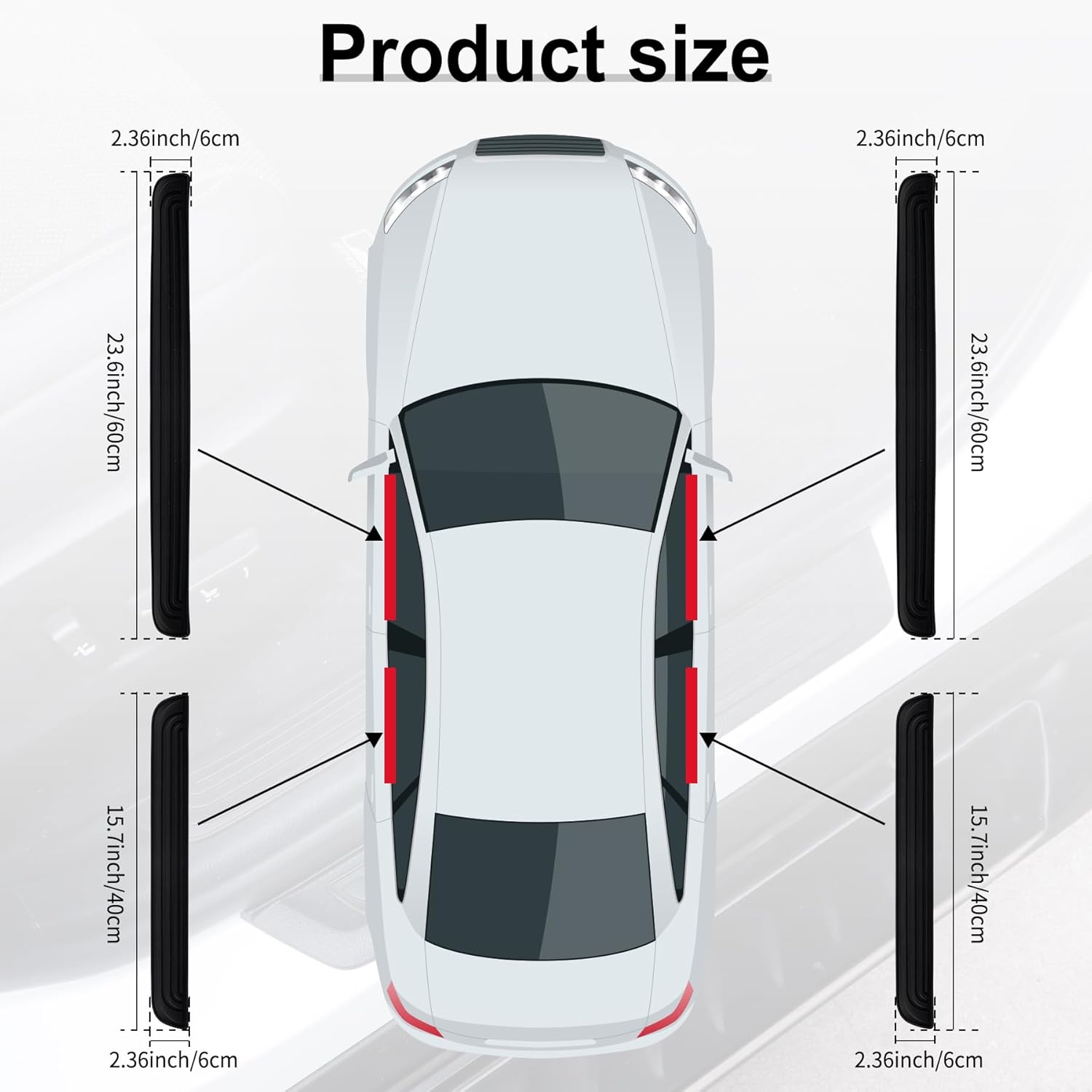 4 pcs car door threshold protector — view 3
