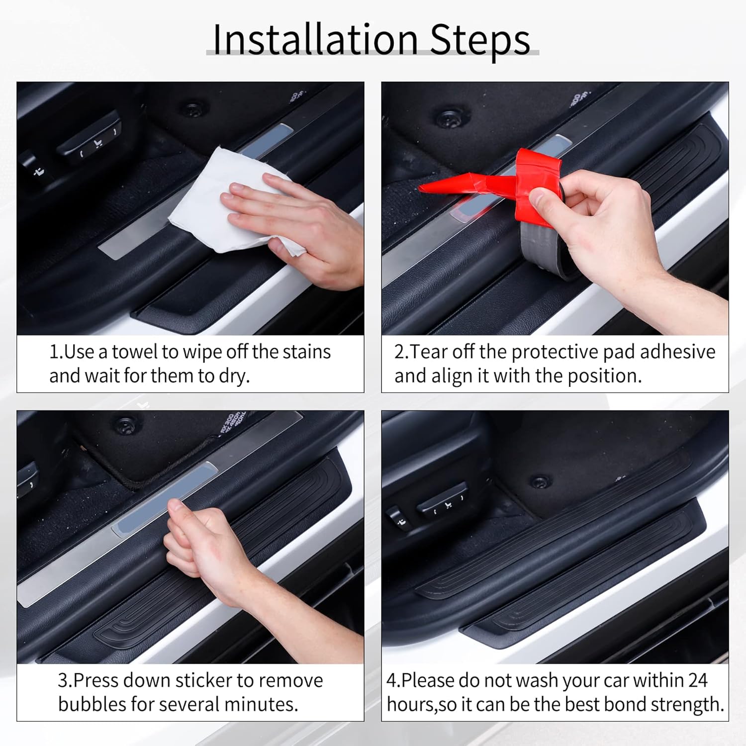 4 pcs car door threshold protector — view 5