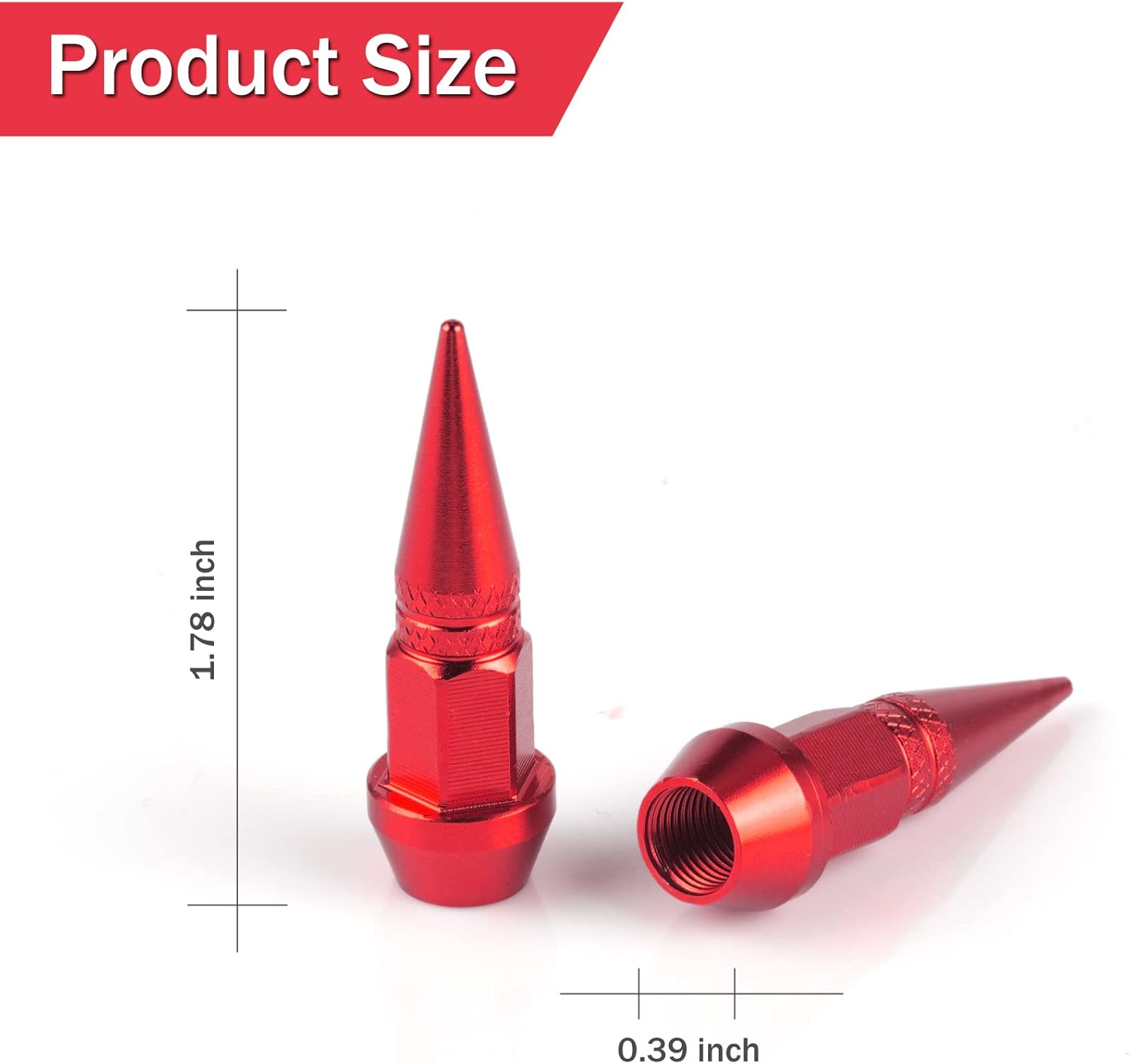 45mm spiked aluminium valve caps 4-pack — view 3