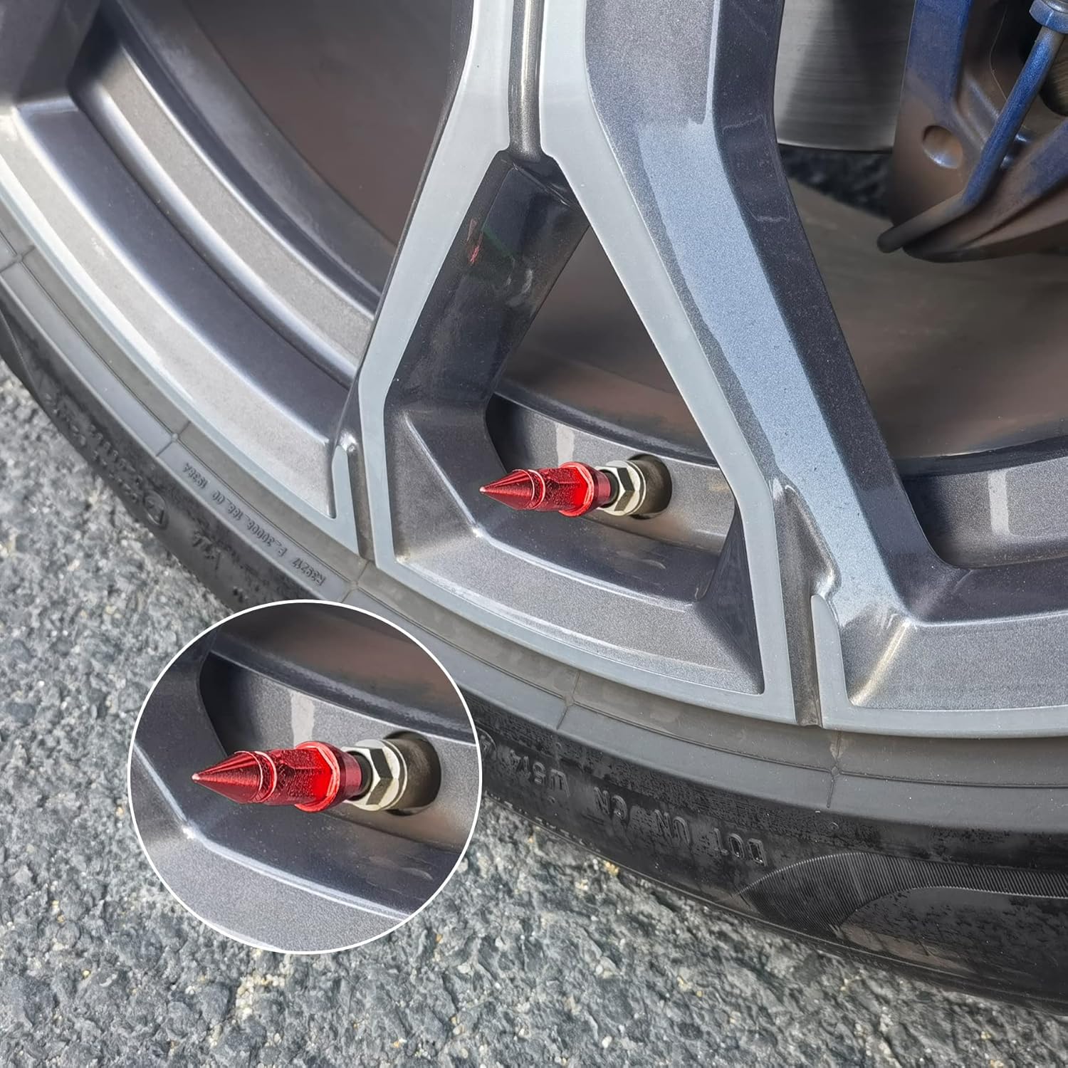 45mm spiked aluminium valve caps 4-pack — view 5