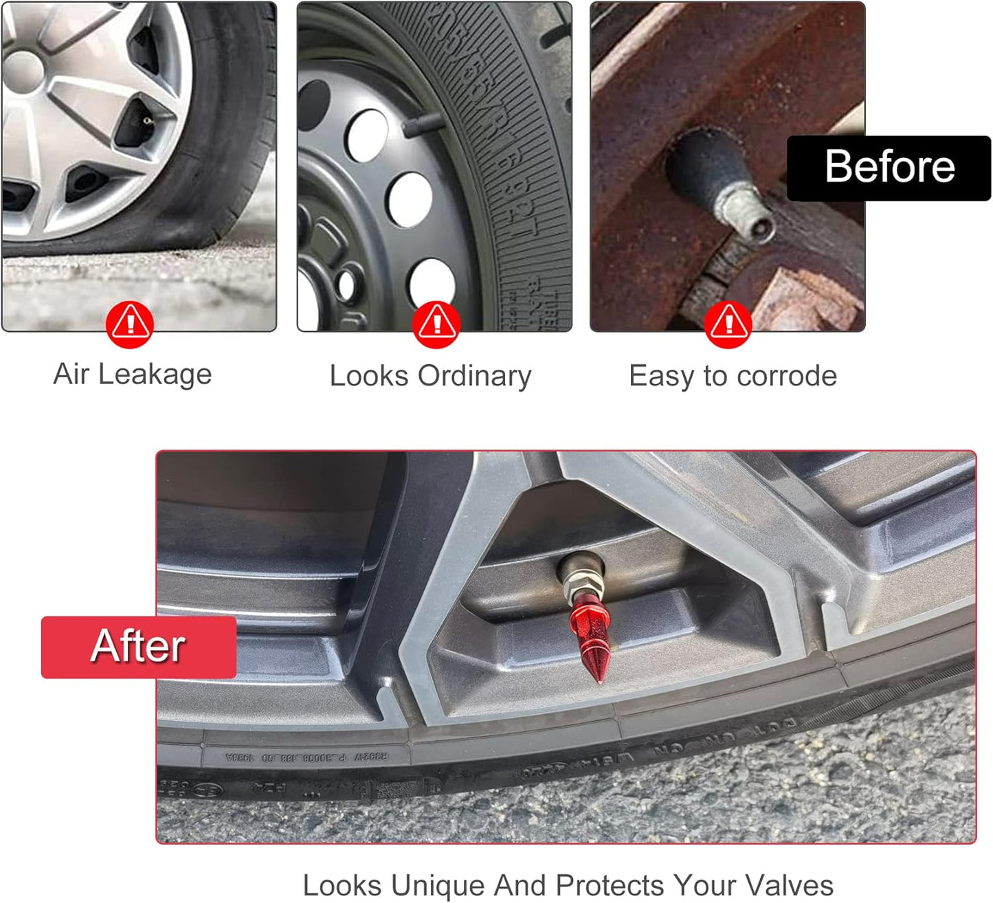 45mm spiked aluminium valve caps 4-pack — view 7