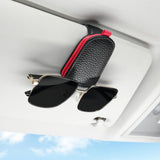 Leather car visor sunglasses clip — view 2