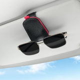 Leather car visor sunglasses clip — view 3