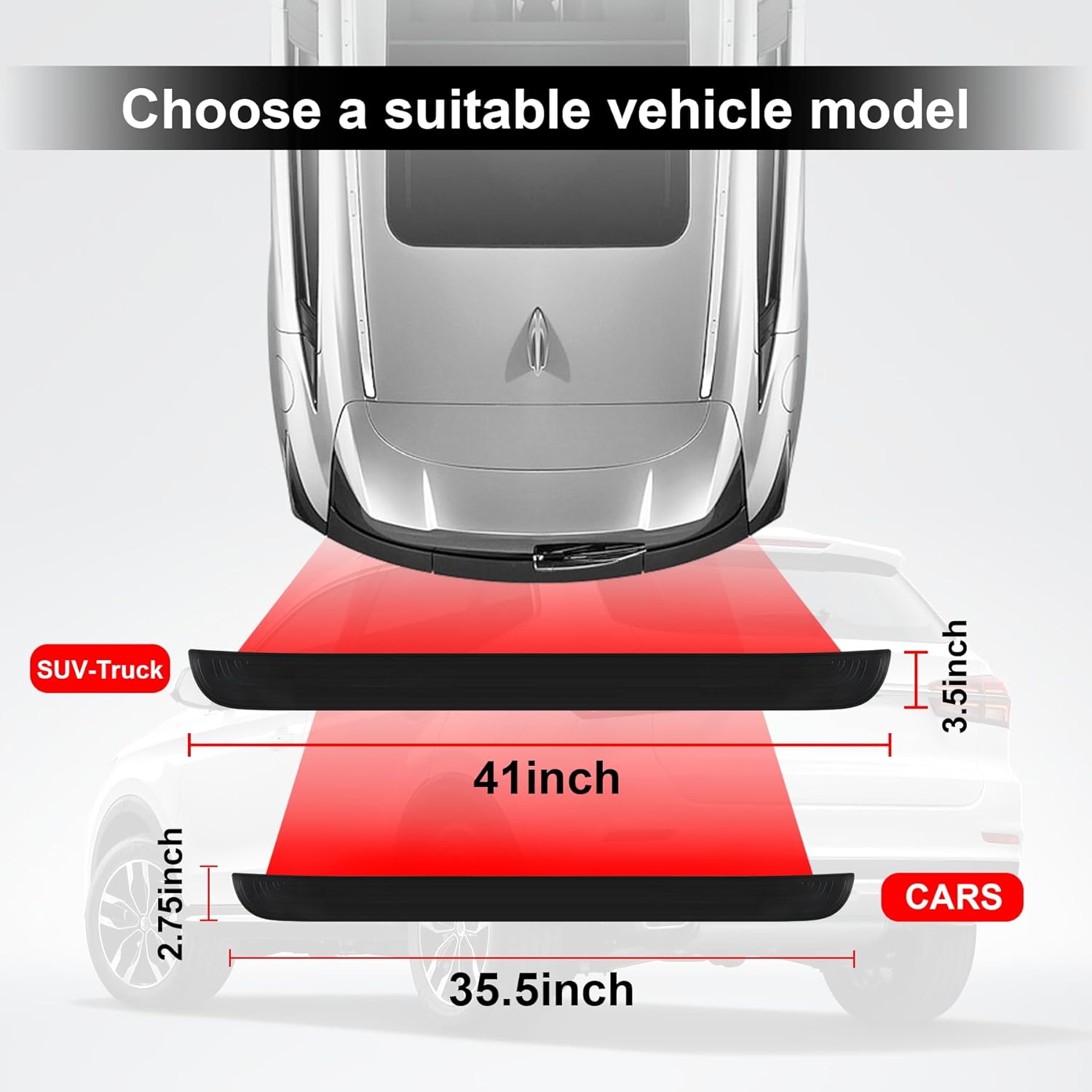 Car rear bumper protector 41 inch — view 7