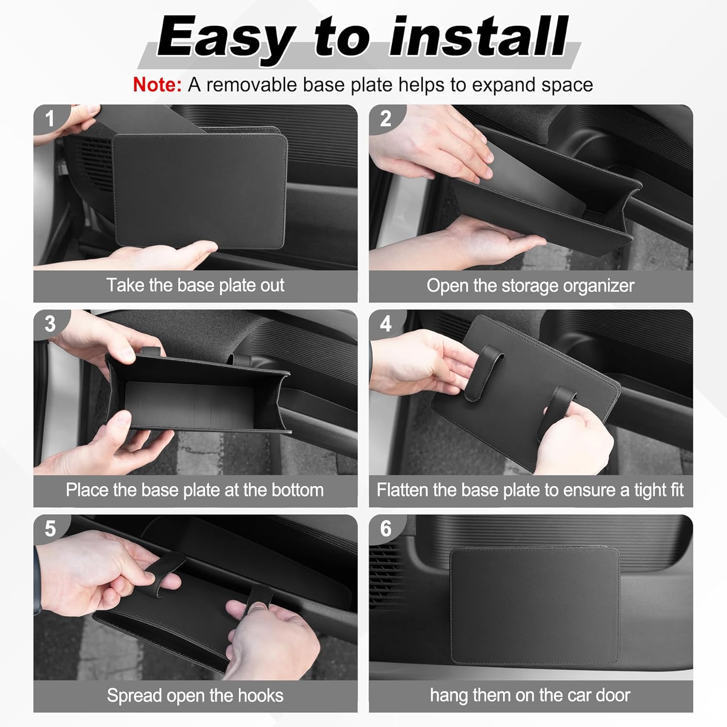 Leather car door trash can — view 6