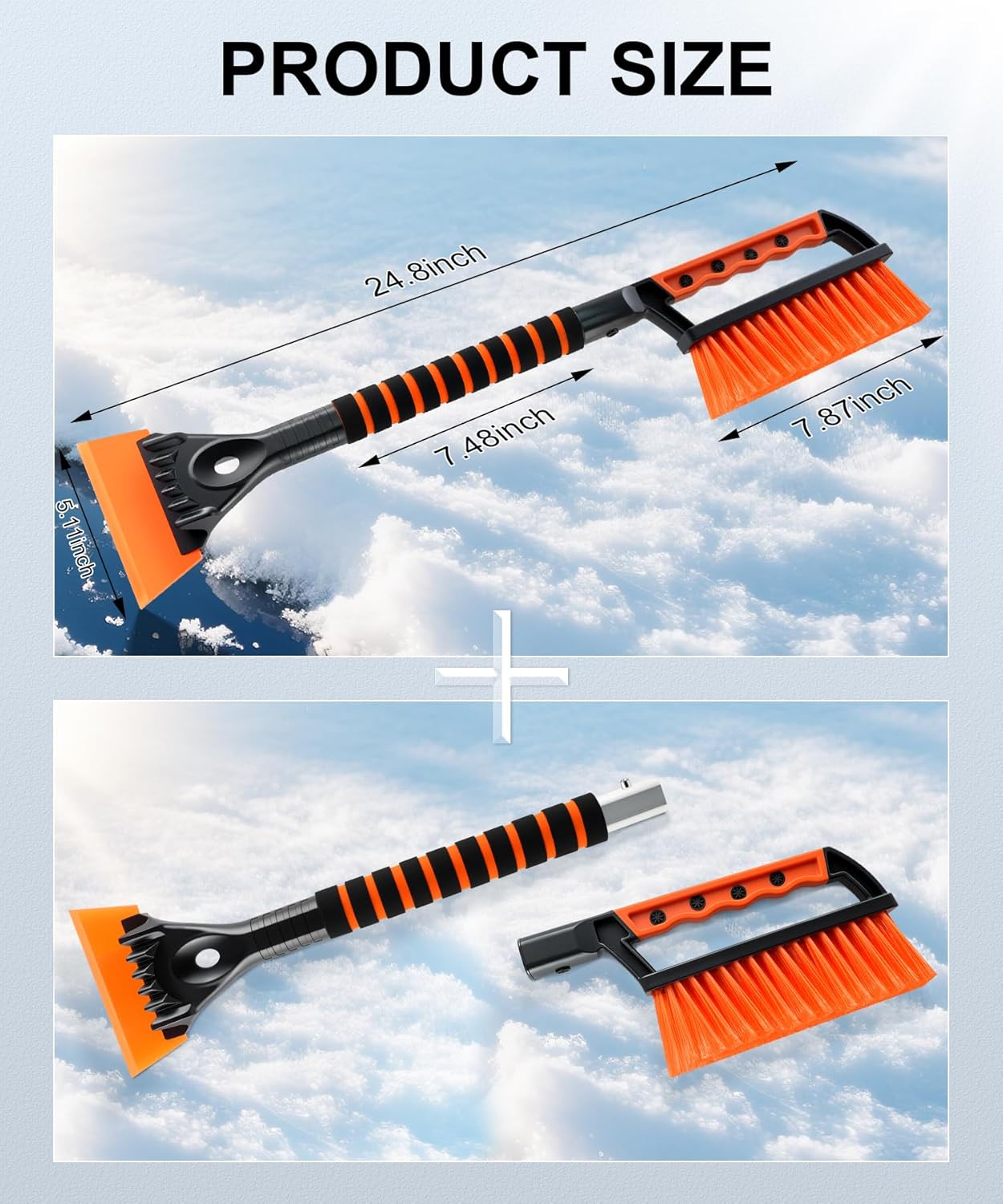 Car ice scraper and snow brush — view 3