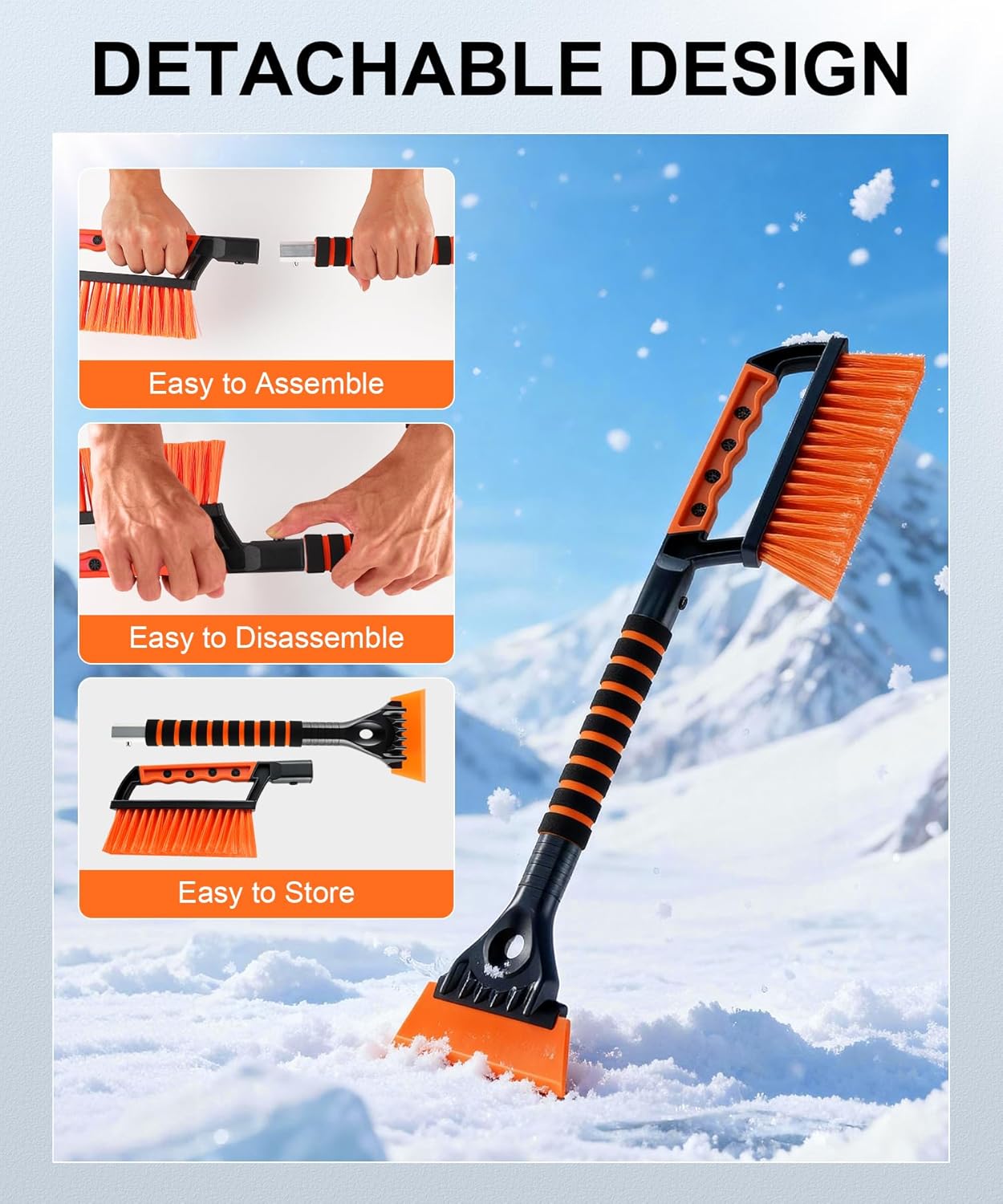 Car ice scraper and snow brush — view 4