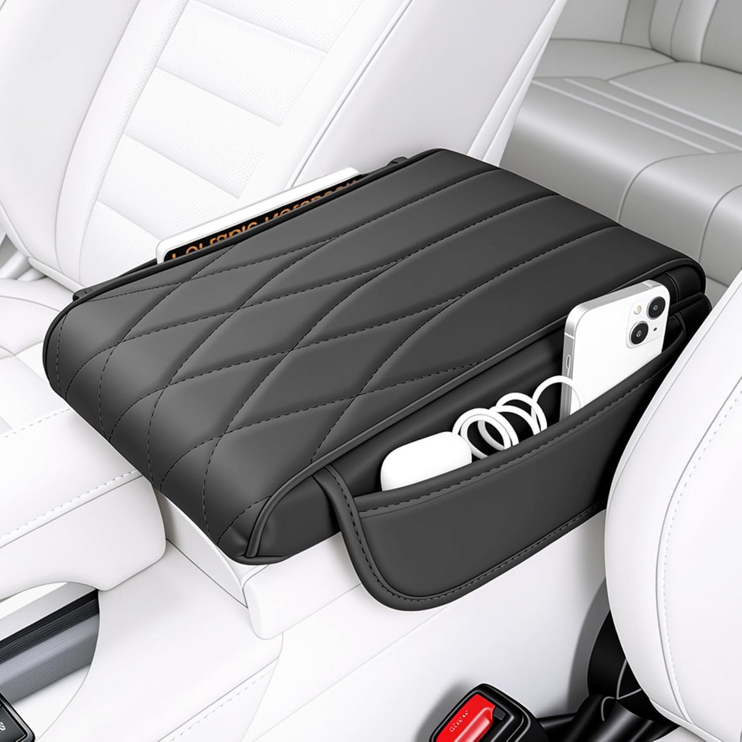 Universal leather car console cover pad — view 2