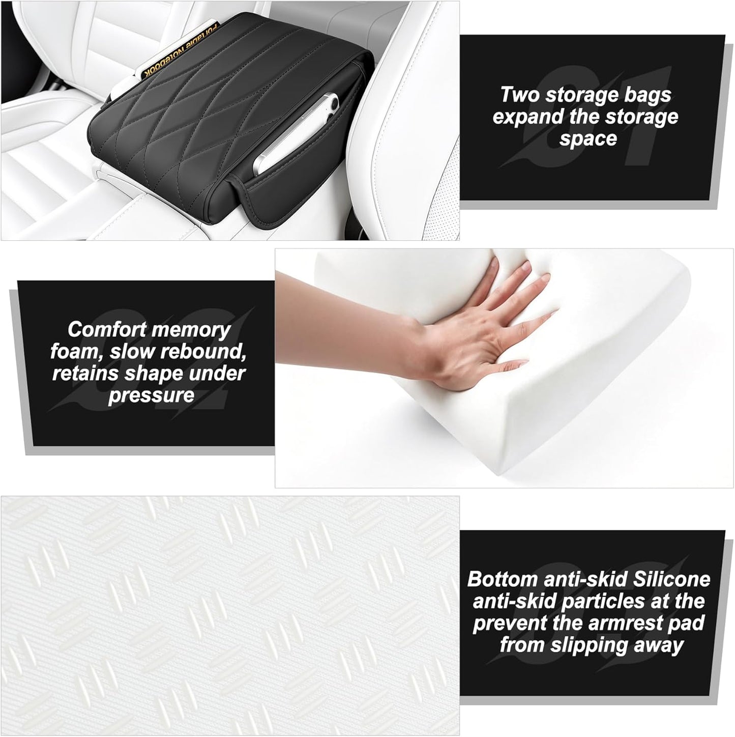 Universal leather car console cover pad — view 4
