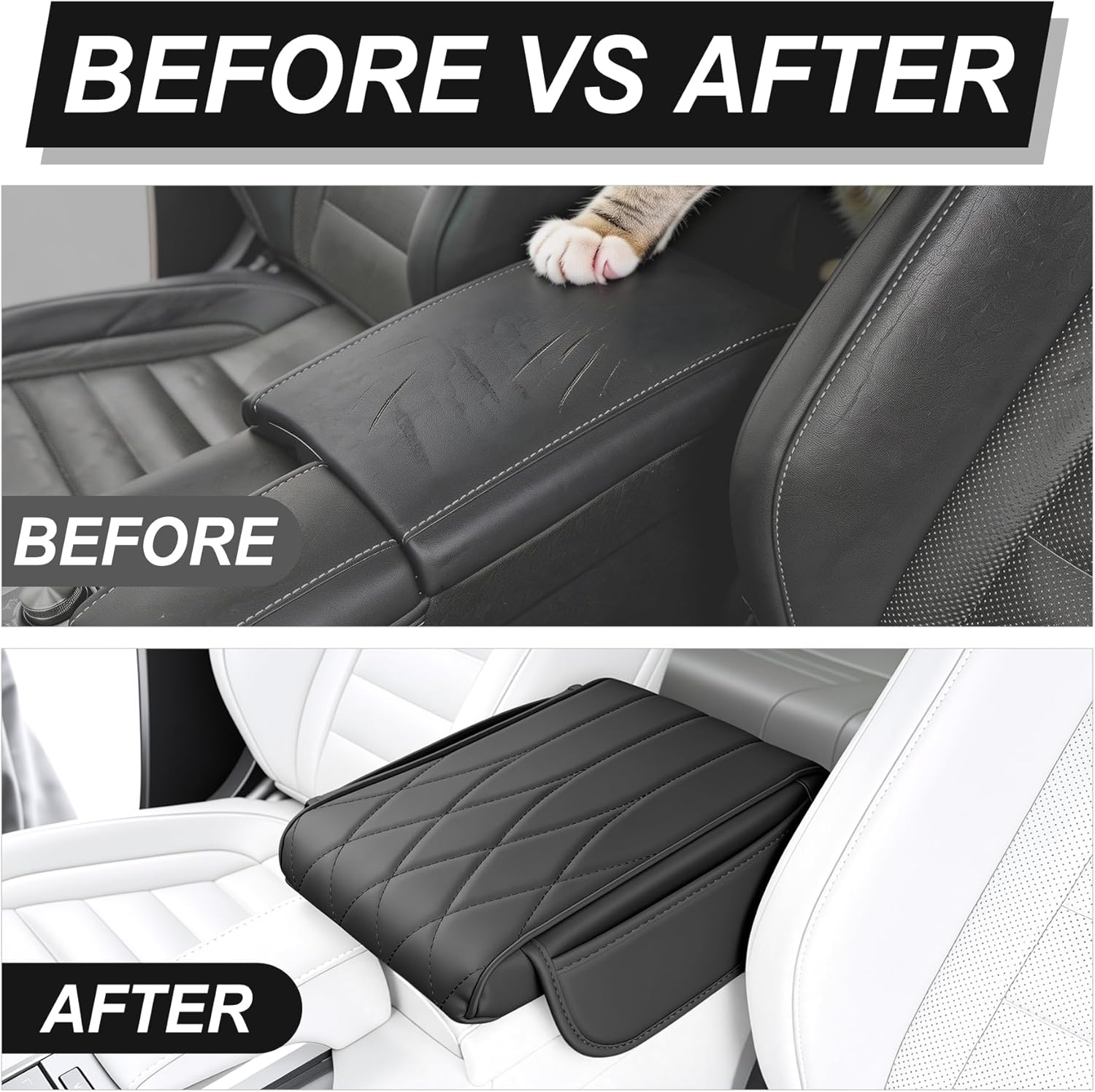 Universal leather car console cover pad — view 7